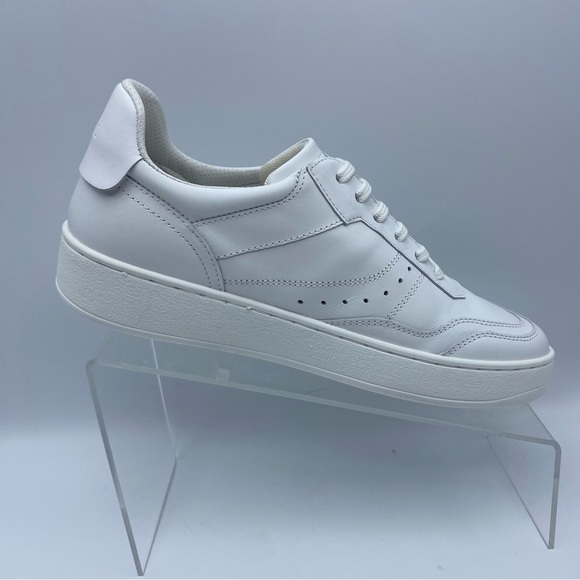 NWT. Zara Women's White Leather Uniform Sneakers. Size 11, 12, 13. - Picture 2 of 15